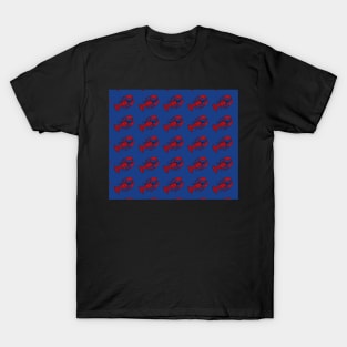 Red Lobsters on Blue Background Lobster Sea Life Animal Boat Life T-Shirt